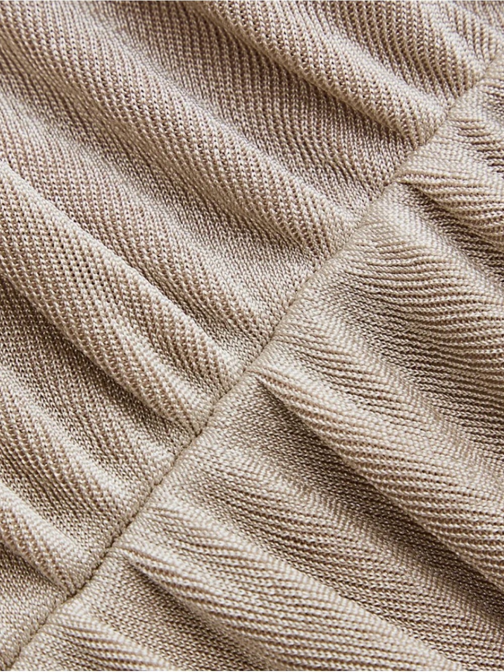 Ruched Short Sleeve Top in Taupe - Picture 5 of 10